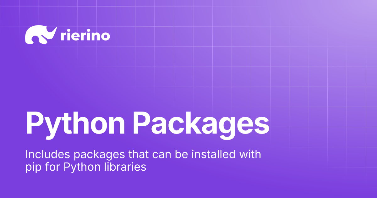 Python Packages | Rierino