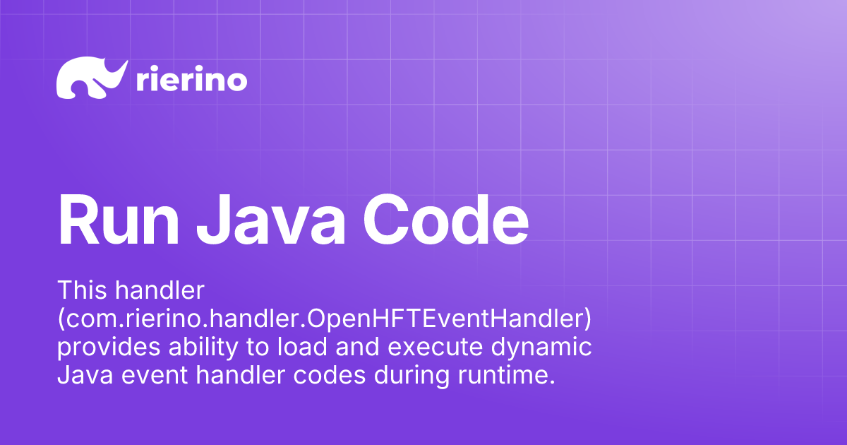 Run Java Code | Rierino