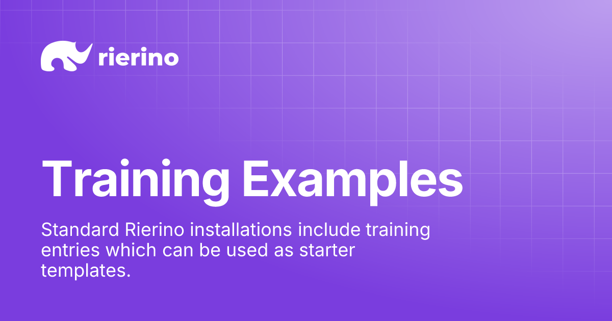 Training Examples | Rierino