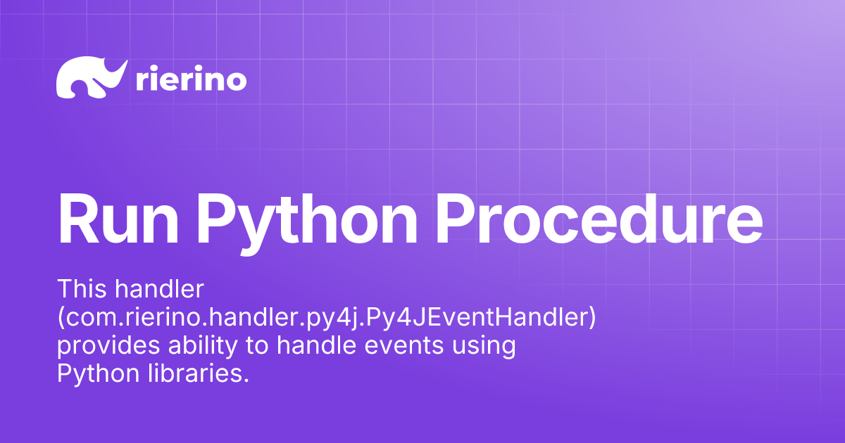 Run Python Procedure | Rierino