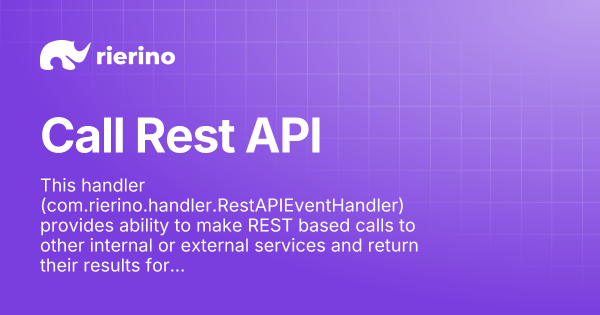 Call Rest API | Rierino